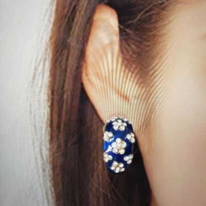 Picture of Vintage Ocean Blue Clip On Stud Earrings