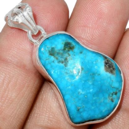 Picture of Sleeping Beauty Turquoise Rough Sterling Silver Pendant