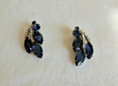 Picture of Vintage Sapphire Blue Gem Faux Diamond Earrings