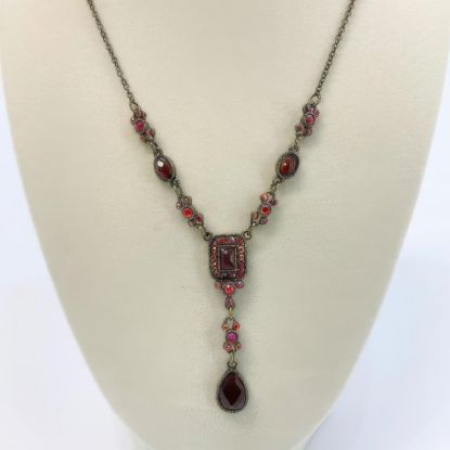 Picture of Avon Bohemian Red Rhinestone Necklace Earrings Set