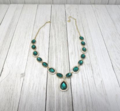 Picture of Michaelson Gold Tone Emerald Oval Rhinestone Necklace