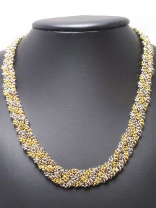 Picture of Vintage Signed Two Tone Silver Gold Necklace