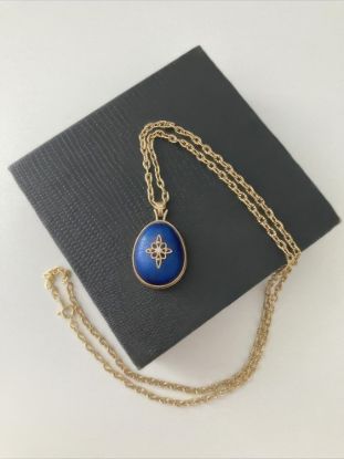 Picture of Vintage 1980 Avon Royal Impression Blue Rhinestone Necklace