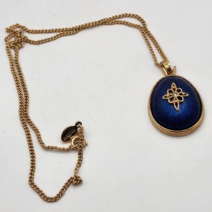 Picture of Vintage Avon Royal Impressions Blue Gold Necklace