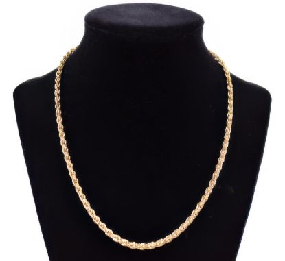 Picture of Vintage Gold Tone Rope Chain Necklace 17 Inch