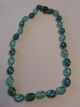 Picture of Vintage Austria Green Aurora Borealis Bead Necklace