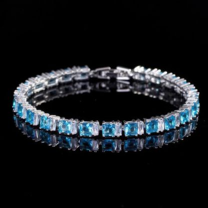 Picture of Holiday Sky Blue White Topaz Silver Bracelet