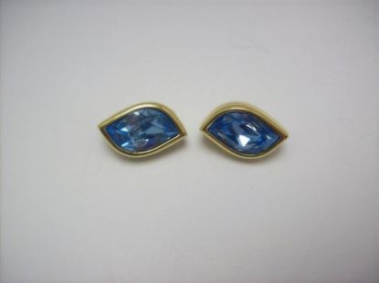Picture of Swarovski Gold Tone Faceted Crystal Earrings Clip On