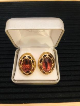 Picture of Swarovski Gold Plated Amethyst Crystal Earrings