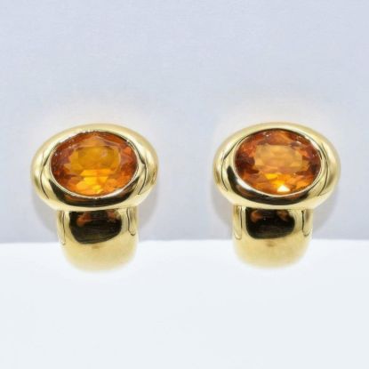 Picture of Swarovski Crystal Gold Amber Clip On Earrings