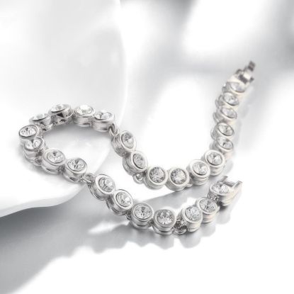 Picture of 18k White Gold Plated Crystal Tennis Bracelet