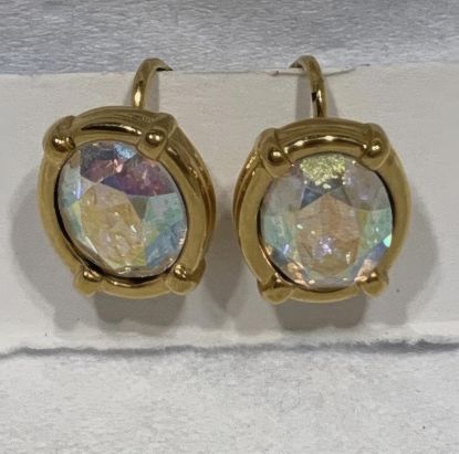 Picture of Vintage Swarovski Gold Tone Crystal Clip On Earrings