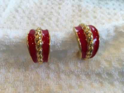 Picture of Monet Red Enamel Gold Cable Clip