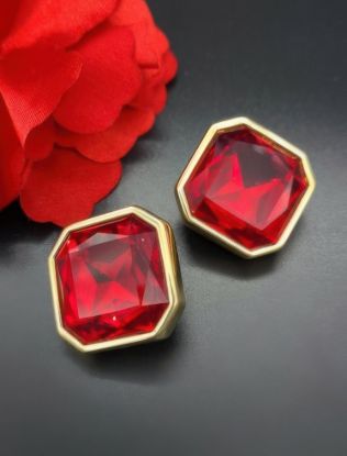 Picture of Vintage Swarovski Ruby Red Crystal Earrings