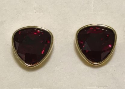 Picture of Vintage Swarovski Ruby Red Crystal Clip Earrings