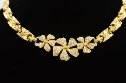 Picture of True Vintage 80s Gold Rhinestone Floral Necklace