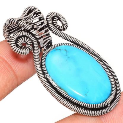 Picture of Sleeping Beauty Turquoise Pendant 925 Silver Jewelry