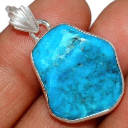 Picture of Sleeping Beauty Turquoise Rough Sterling Silver Pendant
