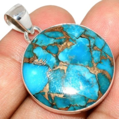 Picture of Copper Blue Turquoise 925 Sterling Silver Pendant