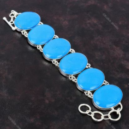 Picture of Sleeping Beauty Turquoise 925 Silver Bracelet Adjustable