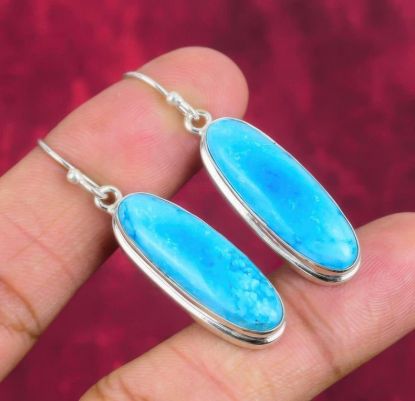 Picture of Handmade Blue Turquoise 925 Sterling Silver Earrings