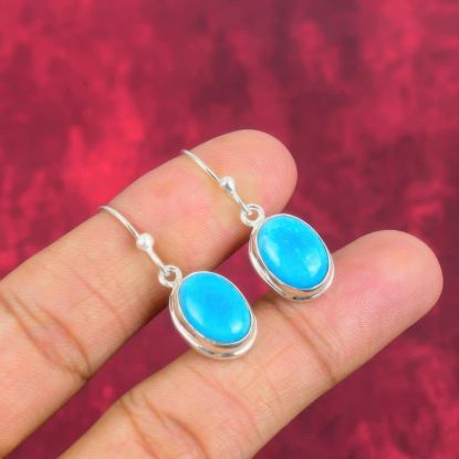 Picture of Sleeping Beauty Turquoise Handmade 925 Silver Earrings