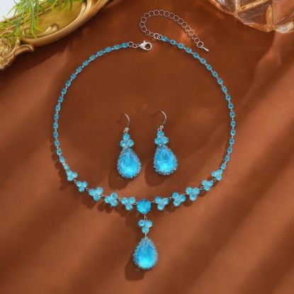 Picture of Swarovski Zirconia Bride Wedding Necklace Earrings Set