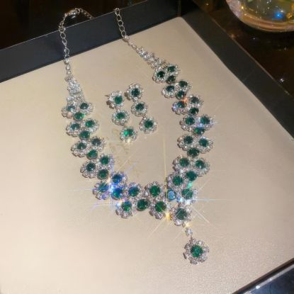 Picture of Swarovski Zirconia Bridal Wedding Necklace Earrings Set