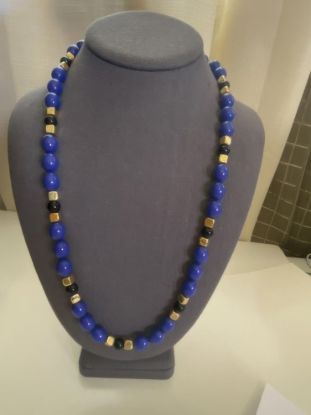Picture of Vintage Napier Cobalt Blue Gold Beaded Necklace