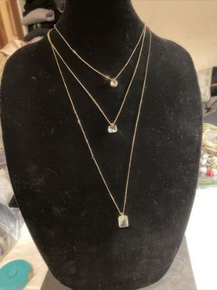 Picture of Ann Taylor Gold Tone Triple Rhinestone Necklace