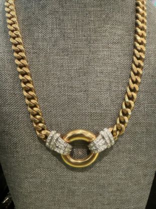 Picture of Vintage Park Lane Gold Tone Rhinestone Choker Necklace