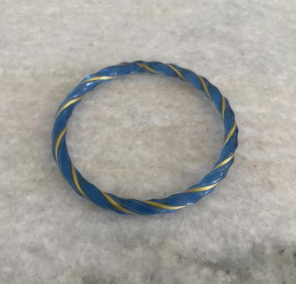 Picture of Vintage Twisted Blue Gold Art Glass Bangle