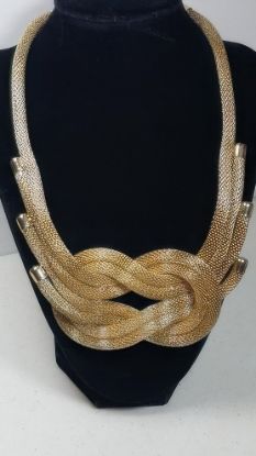 Picture of Vintage Gold Tone Mesh Infinity Knot Necklace