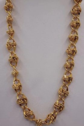 Picture of Designer Goldtone Knotted Links Statement Necklace M170