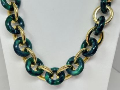 Picture of Talbots Goldtone Green Resin Chain Necklace