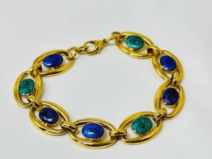 Picture of Vintage Goldtone Enamel Chain Link Bracelet