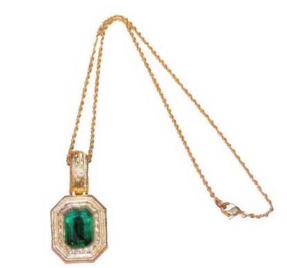 Picture of Swarovski Gold Tone Emerald Crystal Necklace