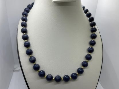 Picture of Vintage Monet Navy Blue Lapis Lazuli Necklace