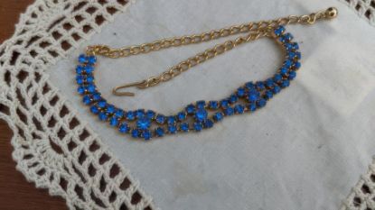 Picture of Vintage Blue Rhinestone Choker Necklace 1950s