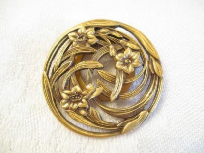 Picture of Vintage MFA Gold Art Nouveau Scarf Clip Pin