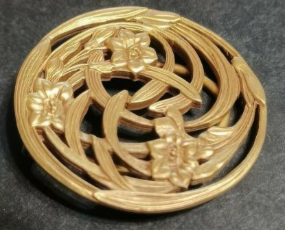 Picture of MFA Art Nouveau Brass Flower Brooch Pin