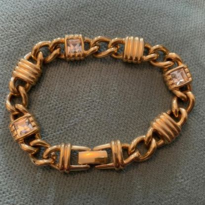 Picture of Vintage Signed Sal Swarovski Crystal Bracelet Heavy Link