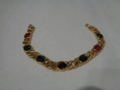 Picture of Vintage Blanca Gold Tone Rhinestone Bracelet 7 Inch