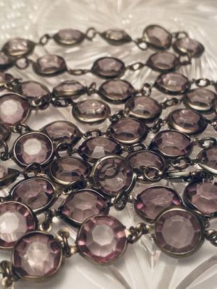 Picture of Vintage Regal Necklace Smokey Crystal Lucite Strand