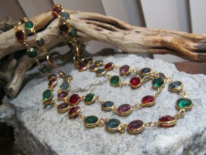 Picture of Gold Tone Swarovski Swan Multi Color Necklace