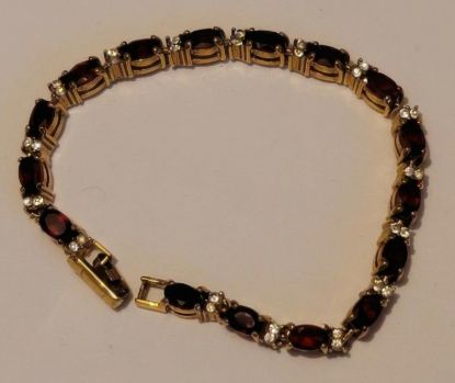 Picture of Signed Avon Ruby Red Rhinestone Tennis Bracelet