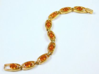 Picture of Swarovski Swan Amber Crystal Tennis Bracelet Gold Tone