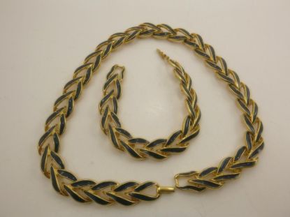 Picture of Vintage Napier Navy Blue Enamel Necklace Bracelet Set