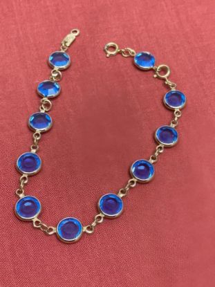 Picture of Swarovski Swan Blue Crystal Bezel Bracelet Extension