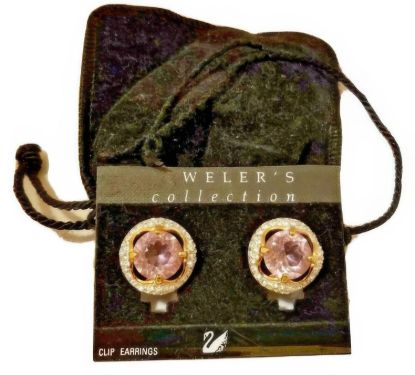 Picture of Swarovski Vintage Goldtone Clip On Earrings Lavender